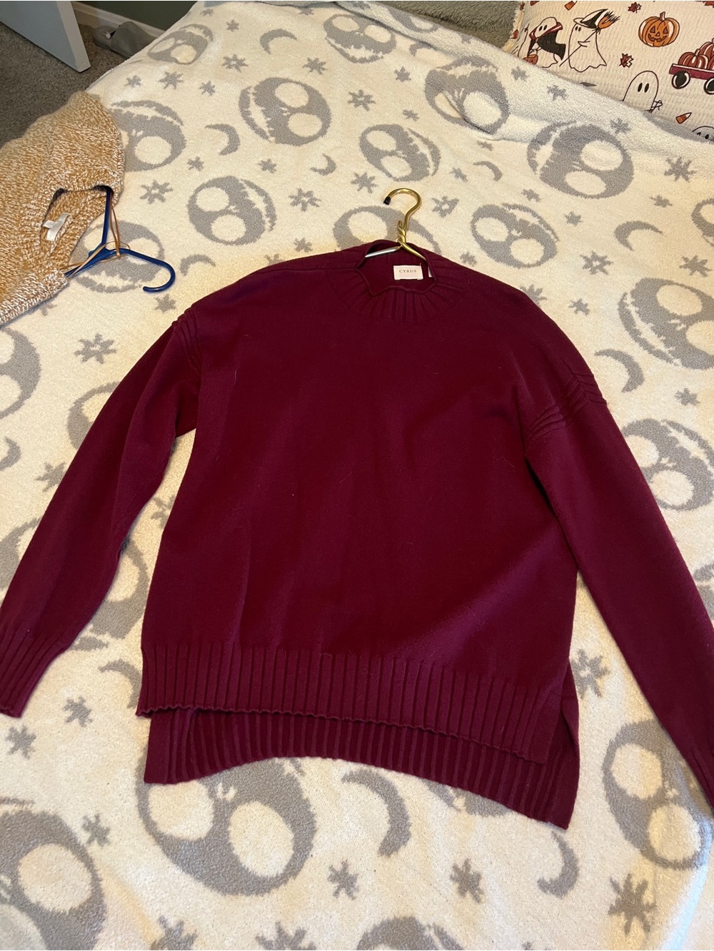 Cyrus Crewneck Sweater in Deep Burgundy